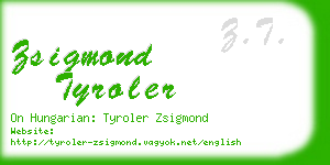 zsigmond tyroler business card